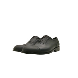 Marqués total black fatty nappa handmade leather shoes - Cooperative Handmade