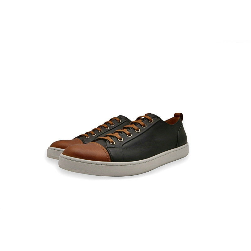 Baires bee version black nappa caramel alamo white handmade leather sneakers - Cooperative Handmade