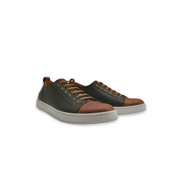 Baires bee version black nappa caramel alamo white handmade leather sneakers - Cooperative Handmade