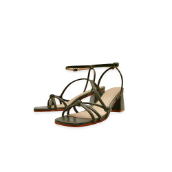 Lola green alamo handmade leather heels - Cooperative Handmade