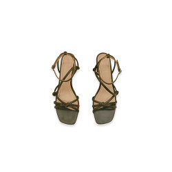 Lola green alamo handmade leather heels - Cooperative Handmade