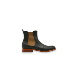 Hache version B black nappa brown handmade leather ankle boots - Cooperative Handmade