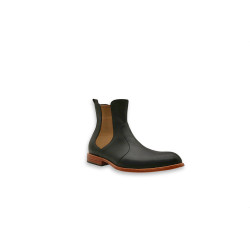Hache version B black nappa brown handmade leather ankle boots - Cooperative Handmade