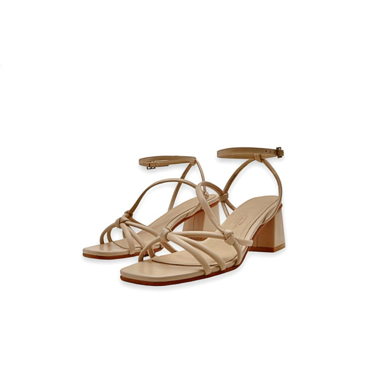Lola nude nappa handmade leather heels - Cooperative Handmade