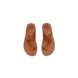 Hermes caramel alamo handmade leather sandals - Cooperative Handmade