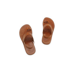 Hermes caramel alamo handmade leather sandals - Cooperative Handmade
