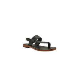 Hermes fatty matte black handmade leather sandals - Cooperative Handmade