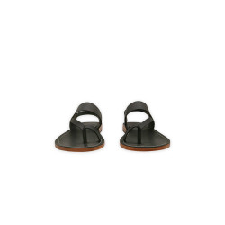 Hermes fatty matte black handmade leather sandals - Cooperative Handmade