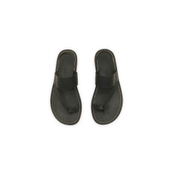 Hermes fatty matte black handmade leather sandals - Cooperative Handmade