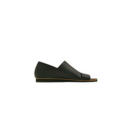 Nuna B fatty matte black beige beige handmade leather sandals - Cooperative Handmade