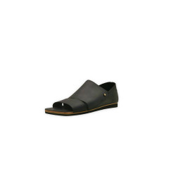 Nuna B fatty matte black beige beige handmade leather sandals - Cooperative Handmade