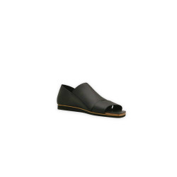 Nuna B fatty matte black beige beige handmade leather sandals - Cooperative Handmade