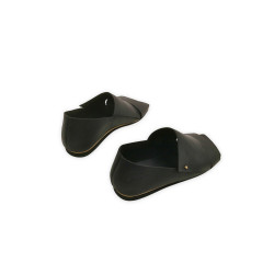 Nuna B fatty matte black beige beige handmade leather sandals - Cooperative Handmade