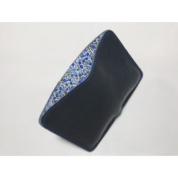 1656 handmade leather wallet black napa details blue