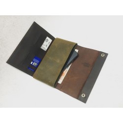 Case Phone Wallet handmade leather wallet fatty brown fatty green