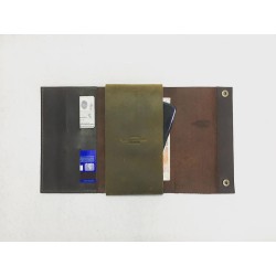 Case Phone Wallet handmade leather wallet fatty brown fatty green