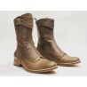 Quiroga handmade leather boots camel cerato details black