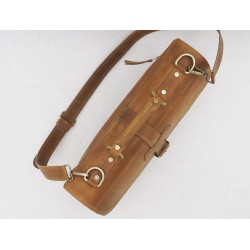 Viejo Matías handmade leather laptop briefcase sand ranger
