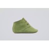 Chavito green handcrafted suede and greasy leather shoe