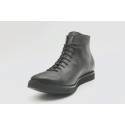 Ocho black nappa platform with black details with silver microporous and rubber