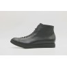 Ocho black nappa platform with black details with silver microporous and rubber