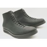 Ocho matte black with platform handmade leather shoe