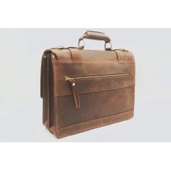 Matías Brown greasy leather handmade leather briefcase
