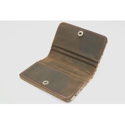 1656 Wallet Oily leather green handmade leather wallet