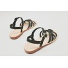 Juana black greasy leather sandals made of greasy leather