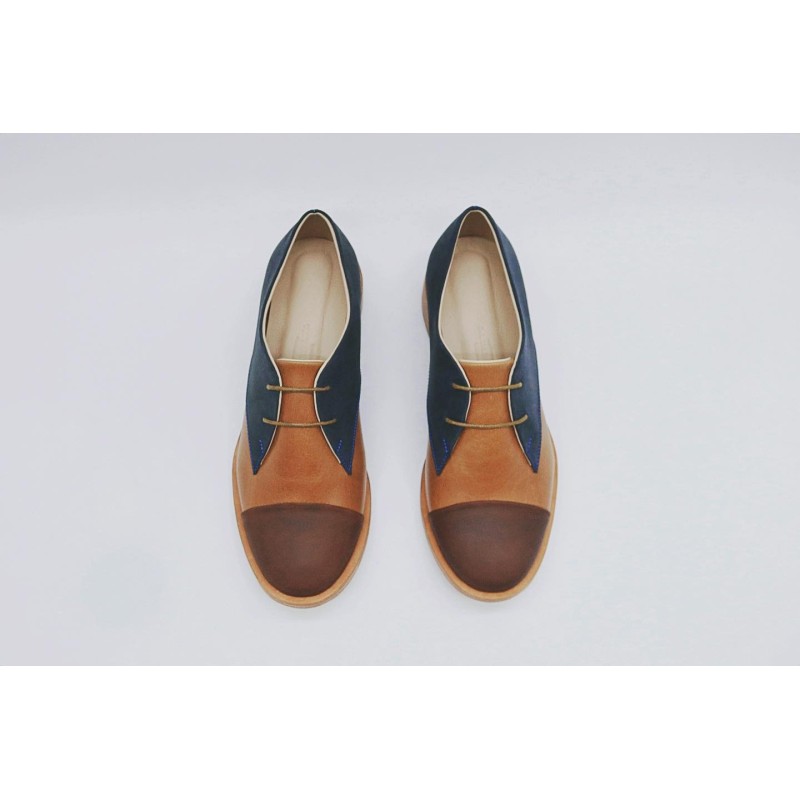 Pour Cecile ranger caramel handmade leather shoes - Cooperative Handmade