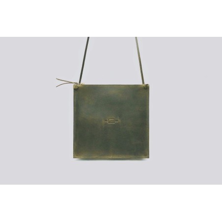 Chai oily green handmade leather bag