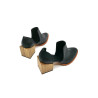 Alfonsina black napa details beige wooden heels natural 7 cm