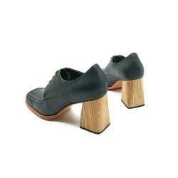 Bruna black nappa handmade leather heels  - Cooperative Handmade