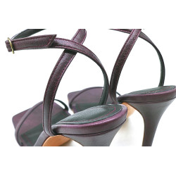 Colette version B purple nappa handmade leather heels - Cooperative Handmade