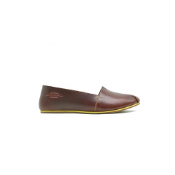 Pampa Fem red ranger details yellow handmade leather flat shoes - Cooperative Handmade