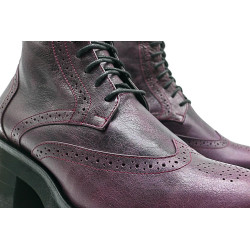 Coco Platform purple handmade leather shoes - Cooperative Handmade