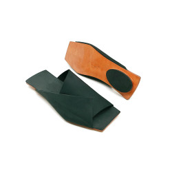 Miró matte black handmade leather sandals - Cooperative Handmade