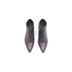 Madame Walker purple nappa handmade leather heels - Cooperative Handmade