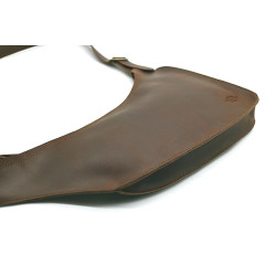Toba fatty brown handmade leather shoulder bag - Cooperative Handmade