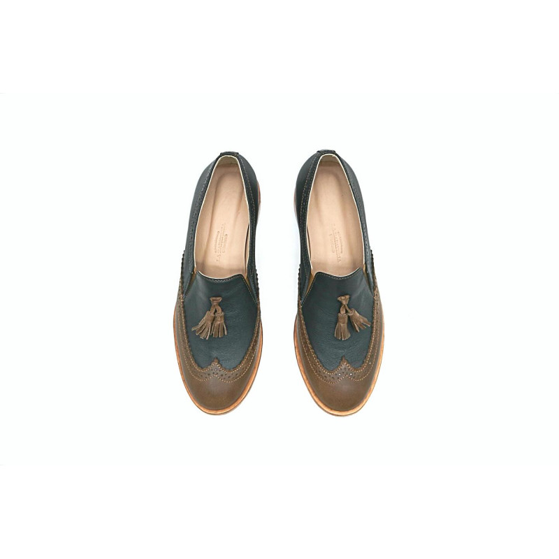 Chloe black nappa camel cerato handmade leather shoes - Cooperative Handmade