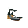 Catalina black nappa handmade leather wooden heels - Cooperative Handmade
