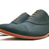 Satie fatty matte black details beige handmade leather shoes - Cooperative Handmade