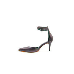 Catalina purple nappa handmade leather heels - Cooperative Handmade