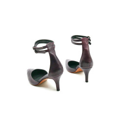 Catalina purple nappa handmade leather heels - Cooperative Handmade