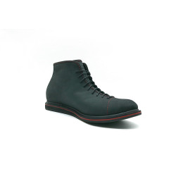 Ocho matte black details red handmade leather shoes - Cooperative Handmade