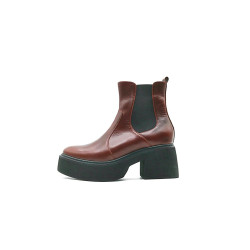 Hache Platform red handmade leather shoes - Cooperative Handmade