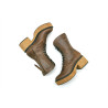 Coco Large camel cerato details black handmade leather ankle boots - Cooperative Handmade