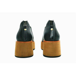 Mica black nappa handmade leather heels - Cooperative Handmade